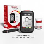 جهاز قياس سكر الدم الذكي Sinocare Safe AQ Max III مع 50 شريط فحص